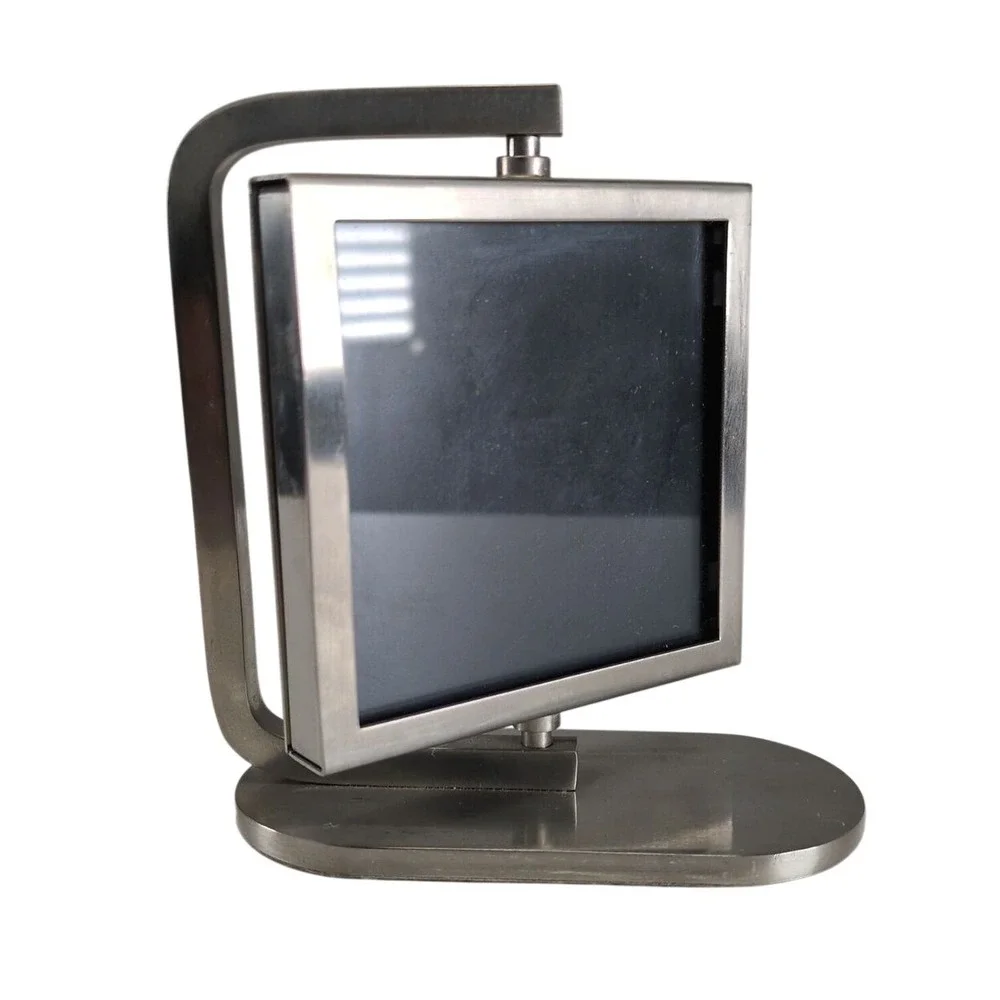 Pottery Barn Brushed Nickel Double Sided 3x3 Swing‎ Picture Frame Heavyweight